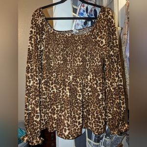 XL White Birch Leopard print top
